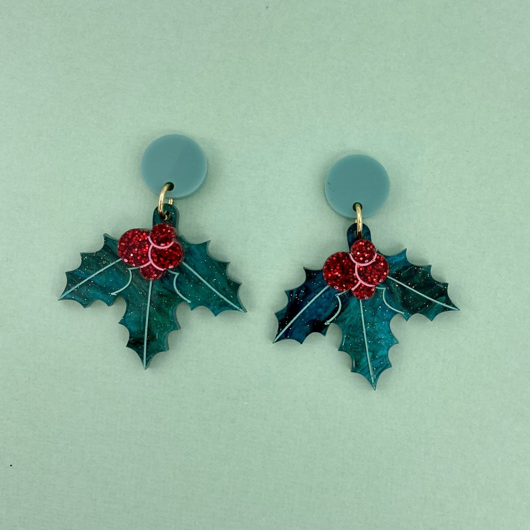 Christmas Holly Earrings