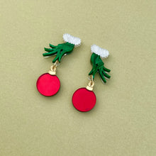 Load image into Gallery viewer, Grinch Bauble Earrings
