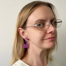 Load image into Gallery viewer, Bunny Glitter earrings - Magenta
