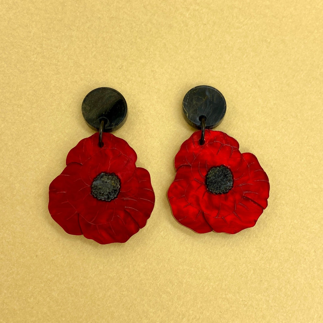 Poppy Flower earrings