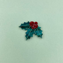 Load image into Gallery viewer, Christmas Holly Mini Brooch
