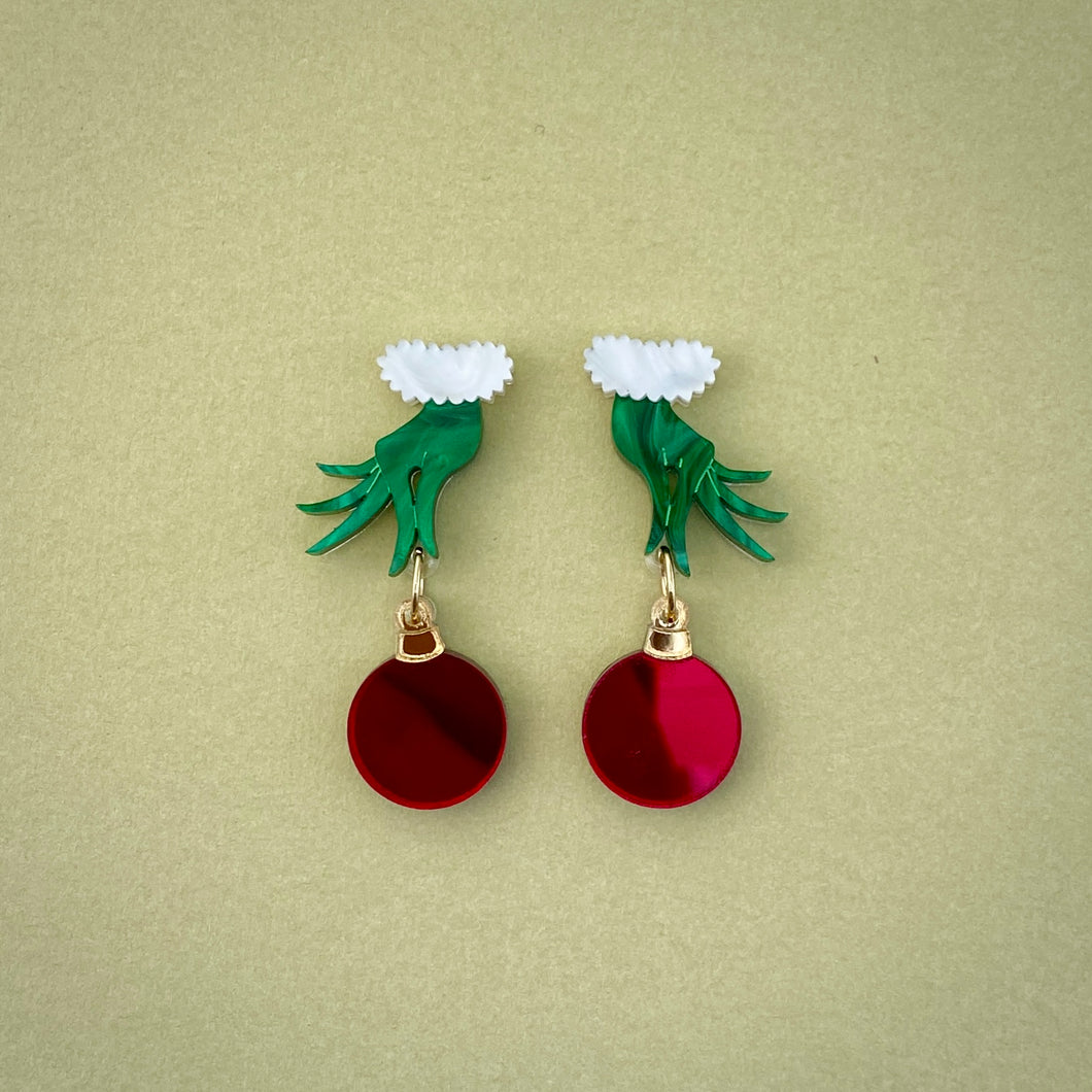 Grinch Bauble Earrings