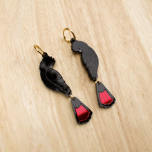 Load image into Gallery viewer, Red-Tailed Black Cockatoo Statement Earrings
