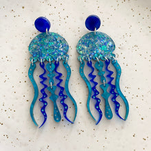 Load image into Gallery viewer, Giant Jellyfish Statement Earrings - Neon Disco (Copy)
