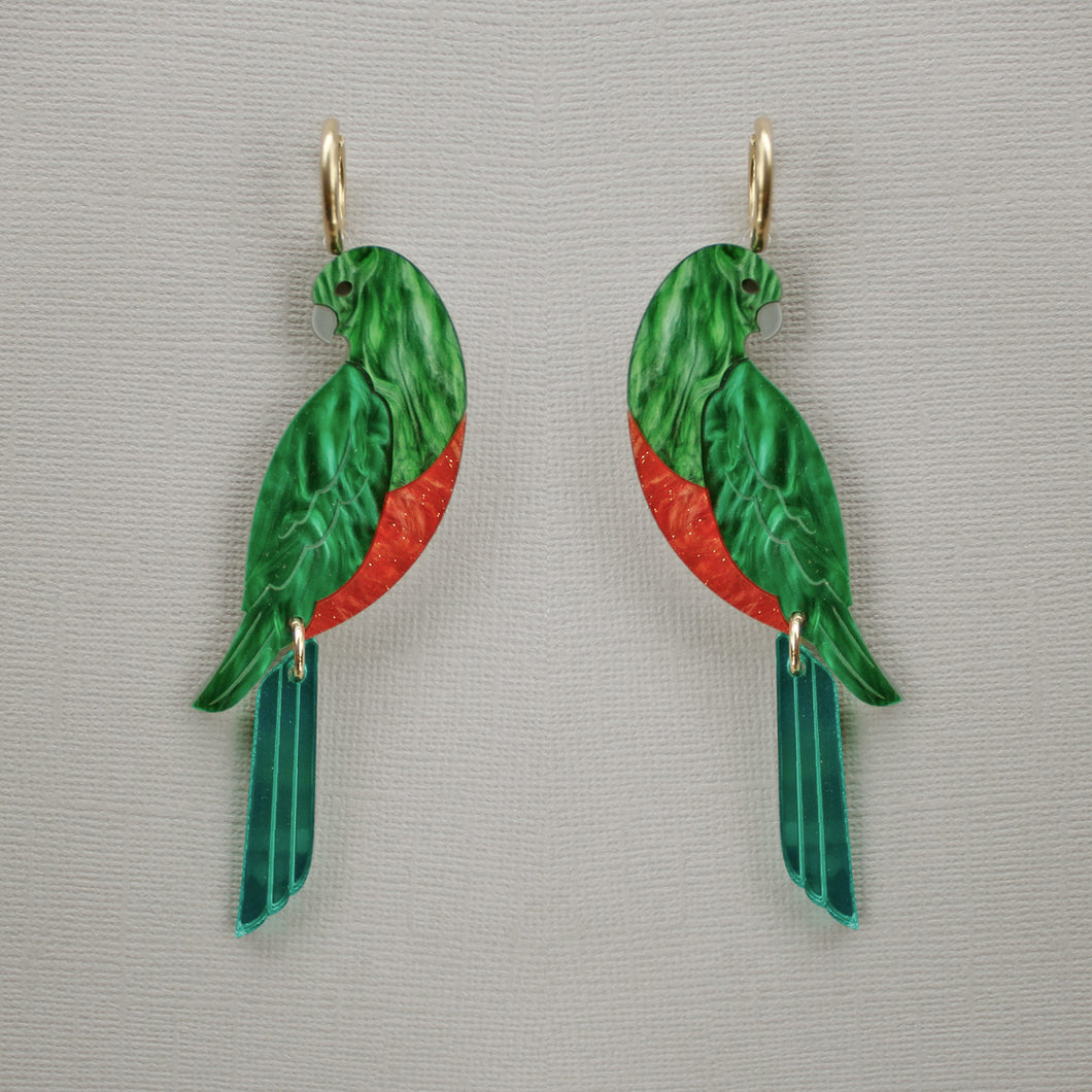 King Parrot Statement Earrings